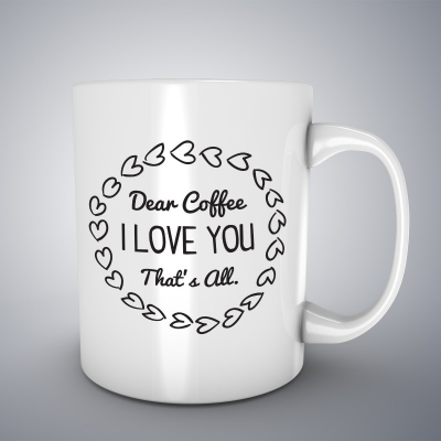 Cani ceramice - Cana ceramica alba pentru cafea/ceai, Dear Coffee