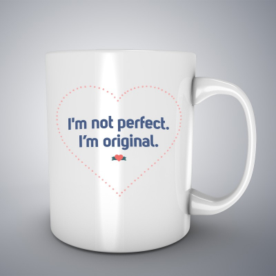 Cani ceramice - Cana ceramica alba pentru cafea/ceai, I am original