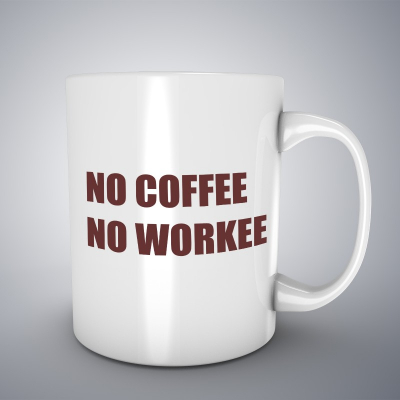 Cani ceramice - Cana ceramica alba pentru cafea/ceai, No Coffee, No Workee