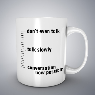 Cani ceramice - Cana ceramica alba pentru cafea/ceai, Talk Ruler