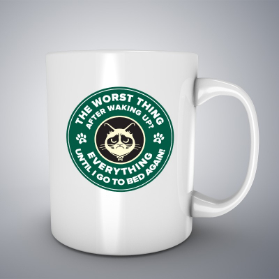 Cani ceramice - Cana ceramica alba pentru cafea/ceai, The Worst Thing