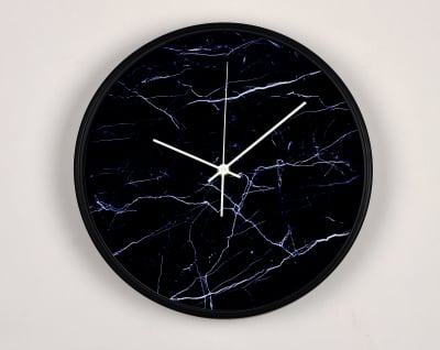 Ceasuri Moderne - Ceas de perete, pentru living, birou sau showroom, Close-up marmura neagra