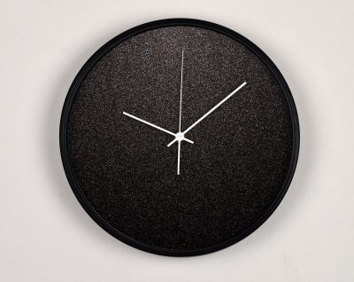 Ceasuri de perete - Ceas de perete, pentru living, birou sau showroom, Glitter argintiu pe fond negru