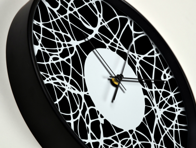 Ceas de perete, pentru living, birou sau showroom, O incurcatura eleganta/fundal negru [1]