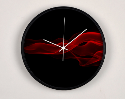 Ceasuri Moderne - Ceas de perete, pentru living, birou sau showroom, Red waves