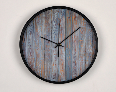 Ceasuri Moderne - Ceas de perete, pentru living, birou sau showroom, Print digital scanduri de lemn verticale