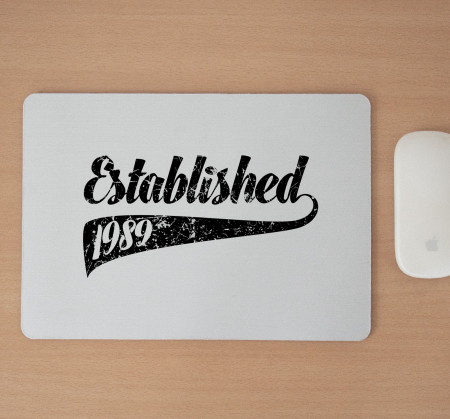 Mousepad cu mesaj aniversar, Established In... [1]