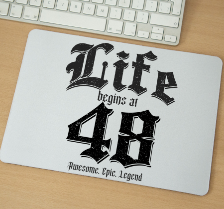 Mousepad - Mousepad cu mesaj aniversar, Life Begins At