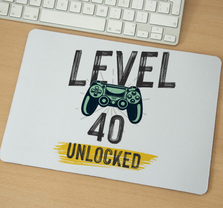 Mousepad - Mousepad cu mesaj aniversar, New Level Unlocked