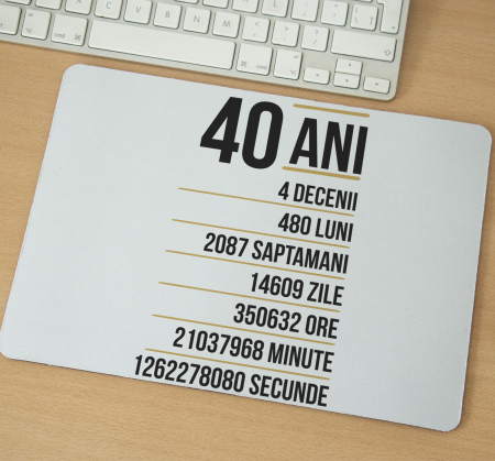 Mousepad cu mesaj aniversar, Varsta in ore, minute, secunde [0]