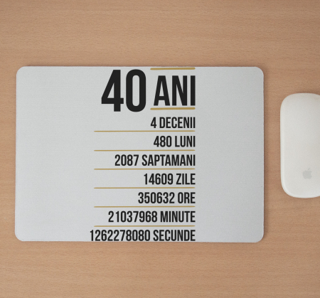 Mousepad cu mesaj aniversar, Varsta in ore, minute, secunde [1]