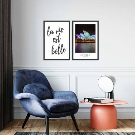 Seturi de 2 tablouri - Set 2 tablouri cu ramă, "La vie est belle, Sydney"