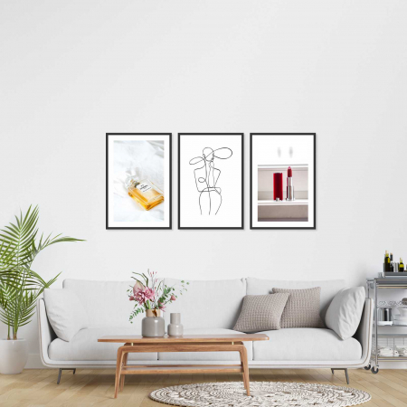 Seturi de 3 tablouri - Set 3 tablouri cu ramă, "Indulge yourself"