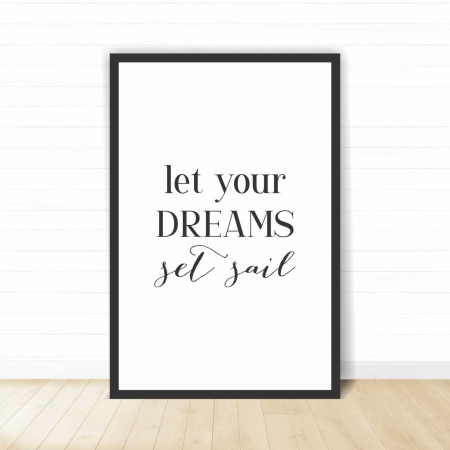 Set 3 tablouri cu ramă, "Let your dream set sail" [3]
