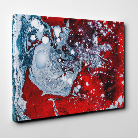 Tablou canvas abstract, Amestec de culori: alb & rosu [1]