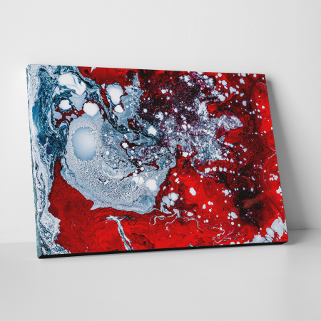 Tablouri canvas Abstracte - Tablou canvas abstract, Amestec de culori: alb & rosu