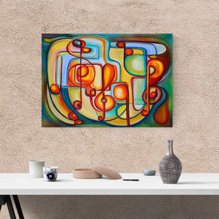 Tablou canvas abstract, Cheia muzicala/Sol [1]