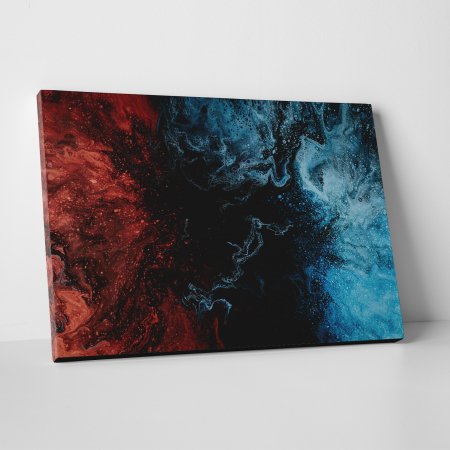 Tablouri canvas Abstracte - Tablou canvas abstract, Explozie de culori: rosu & albastru