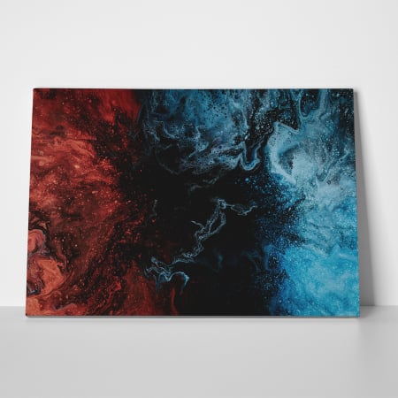 Tablou canvas abstract, Explozie de culori: rosu & albastru [2]