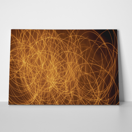 Tablou canvas abstract, Linii aurii incurcate [2]