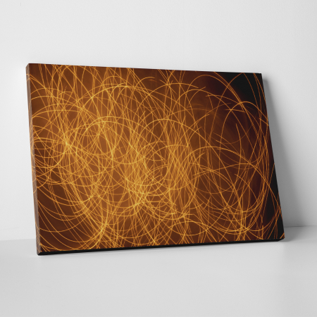 Tablouri canvas Abstracte - Tablou canvas abstract, Linii aurii incurcate