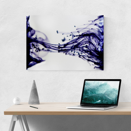 Tablou canvas abstract, Picaturi violete de apa [2]