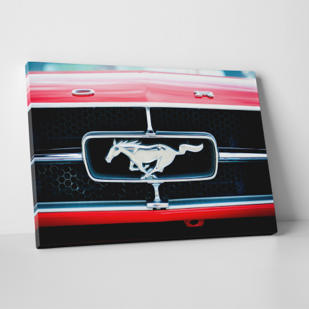 Tablouri canvas Auto-Moto - Tablou canvas auto-moto, Ford Mustang logo grila