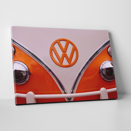 Tablouri canvas Auto-Moto - Tablou canvas auto-moto, Old Orange Volkswagen Camper Van