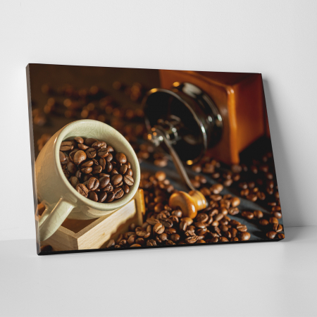 Tablouri canvas Bucatarie - Tablou canvas bucatarie, Cafea boabe la rasnita
