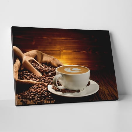Tablouri canvas Bucatarie - Tablou canvas bucatarie, Cafea crema & boabe