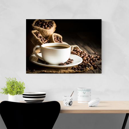 Tablou canvas bucatarie, Boabe de cafea proaspata [3]