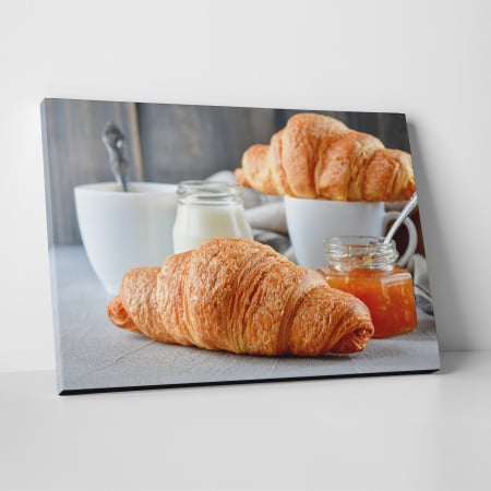 Tablouri canvas Bucatarie - Tablou canvas bucatarie, Croissant si dulceata