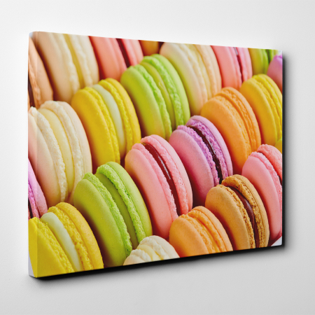 Tablou canvas bucatarie, Curcubeu de macarons [1]