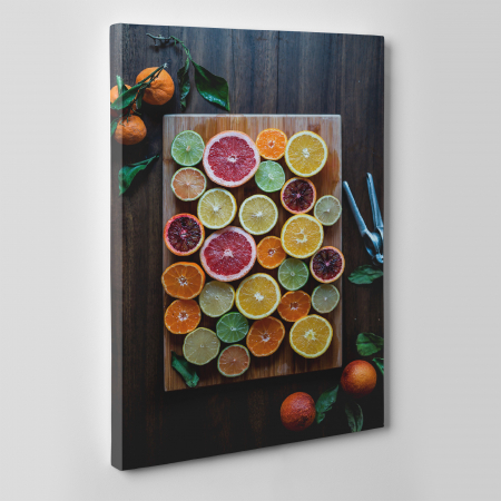 Tablou canvas bucatarie, Felii de citrice colorate [1]