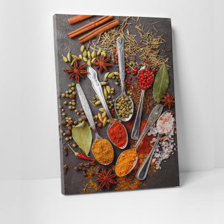 Tablouri canvas Bucatarie - Tablou canvas bucatarie, Linguri de metal si mirodenii