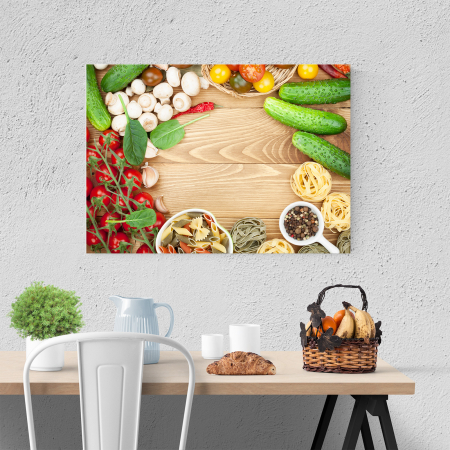 Tablou canvas bucatarie, Mushrooms and tomatoes [3]