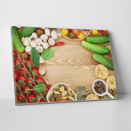 Tablouri canvas Bucatarie - Tablou canvas bucatarie, Mushrooms and tomatoes
