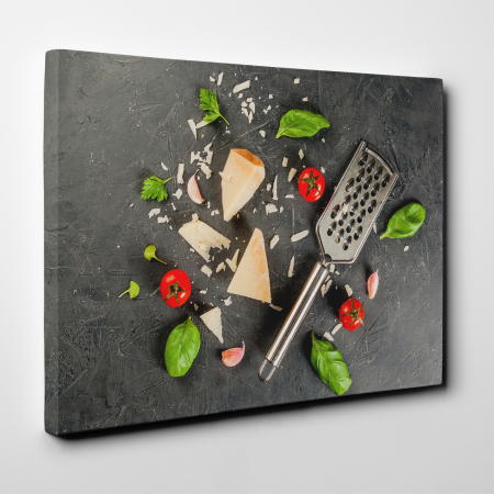 Tablou canvas bucatarie, Parmezan pe razatoare [1]