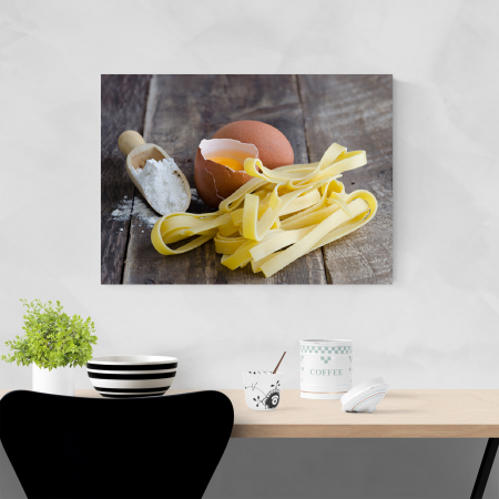 Tablou canvas bucatarie, Paste pappardelle cu ou [3]