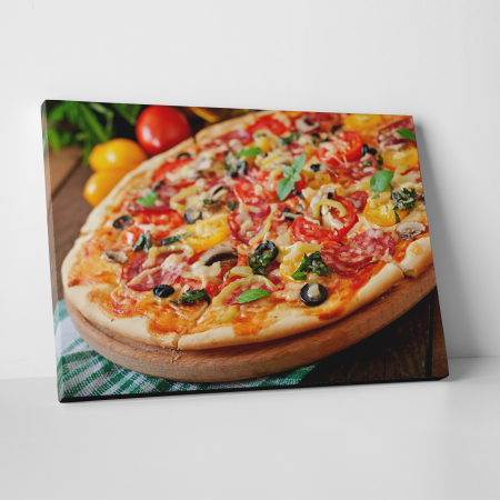 Tablouri canvas Bucatarie - Tablou canvas bucatarie, Pizza cu blat subtire