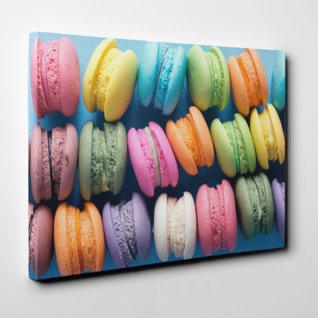 Tablou canvas bucatarie, Prajituri macarons multicolore [1]