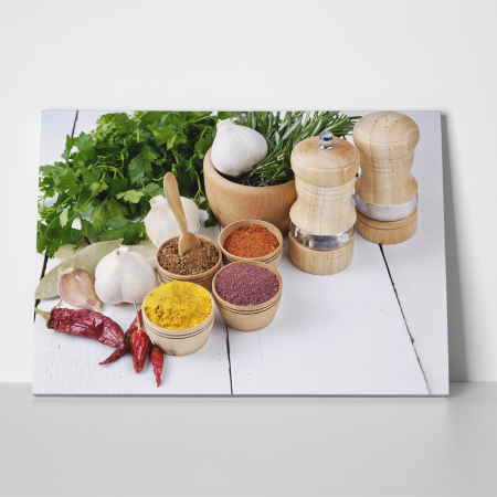 Tablou canvas bucatarie, Spices and Green Parsley [1]