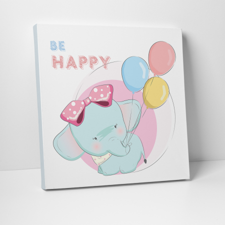 Tablouri canvas Copii - Tablou canvas cu desene pentru camera copiilor, Bebe elefant si baloanele