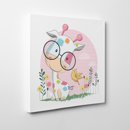 Tablouri canvas Copii - Tablou canvas cu desene pentru camera copiilor, Bebe girafa si prietenii ei