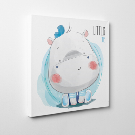 Tablouri canvas Copii - Tablou canvas cu desene pentru camera copiilor, Bebe hipopotam