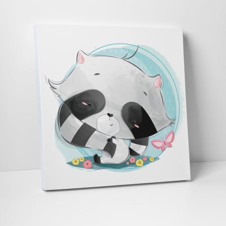 Tablouri canvas Copii - Tablou canvas cu desene pentru camera copiilor, Bebe raton isi tine codita