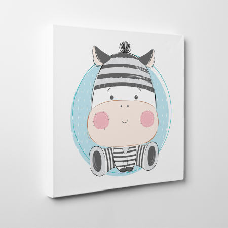 Tablouri canvas Copii - Tablou canvas cu desene pentru camera copiilor, Bebe zebra in haine zebrate
