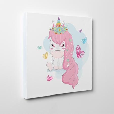 Tablou canvas cu desene pentru camera copiilor, Un bebe unicorn superb [2]