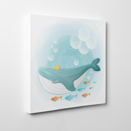 Tablouri canvas Copii - Tablou canvas cu desene pentru camera copiilor, Balena albastra si prietenii ei