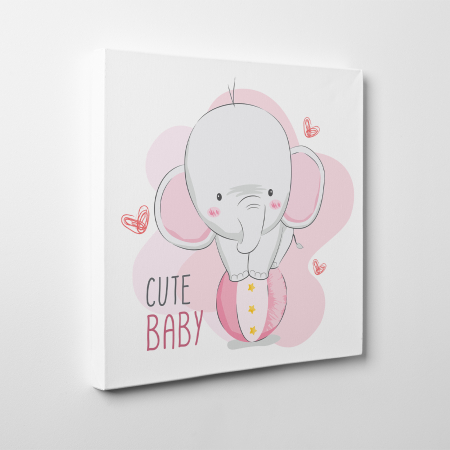 Tablouri canvas Copii - Tablou canvas cu desene pentru camera copiilor, Elefantelul la circ